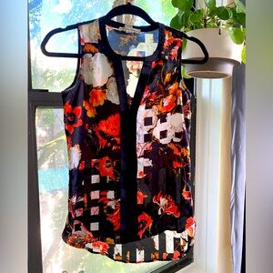 Kenneth Cole satin printed blouse